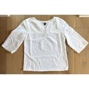 A.P.C. Women's Medium Cotton 3/4 Sleeve Peasant Blouse